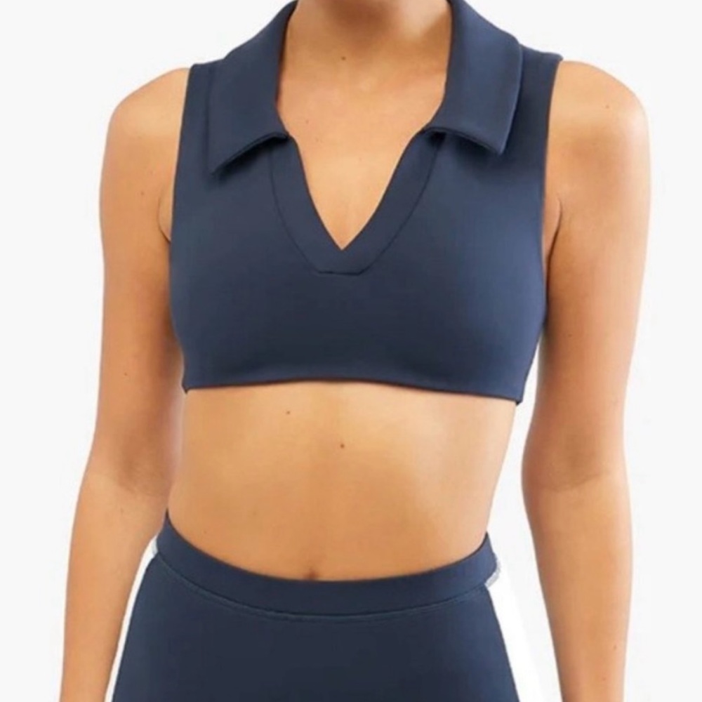 WeWoreWhat Cropped Polo Size Large in Navy